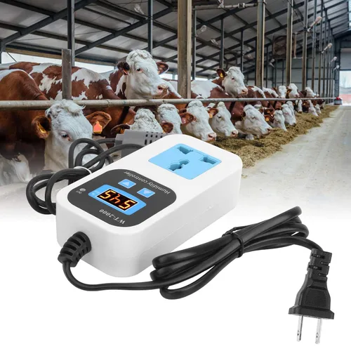 Vista 9 de Controlador de humedad, controlador digital de humidistato, humidificador, deshumidificación, interruptor de control de humedad, enchufe de salida