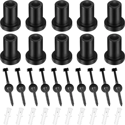 Vista 7 de Zonon Juego de 10 espaciadores de puerta de granero de 2 pulgadas, kit de espaciadores de pared con tornillos, pernos de retención, anclaje de pared