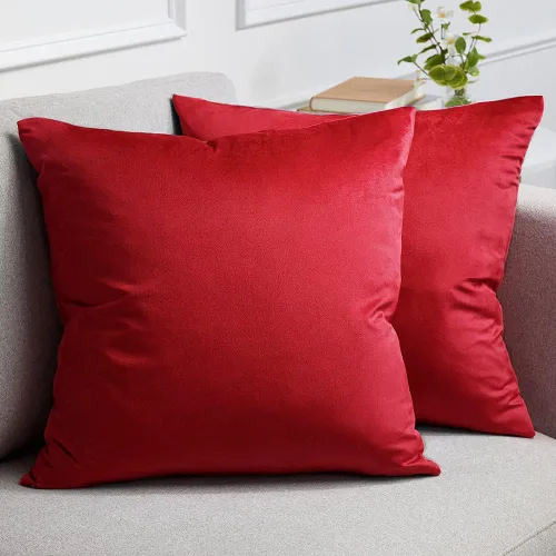 Vista 18 de lalaLOOM Fundas de almohada de terciopelo, juego de 2 almohadas cuadradas decorativas para el hogar, fundas suaves de acento, fundas de almohada