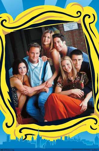 Vista 9 de Trends International Friends - Póster de pared de grupo, 14.725 x 22.375 pulgadas, versión enmarcada de madera de granero Versión sin marco