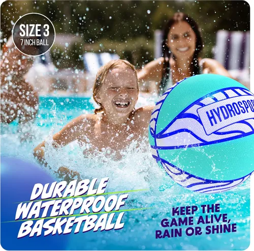 Vista 2 de Baloncesto de piscina (talla 3) – Juguetes de piscina para niños, adolescentes y adultos – Baloncesto acuático para fiestas en piscinas – Pelotas