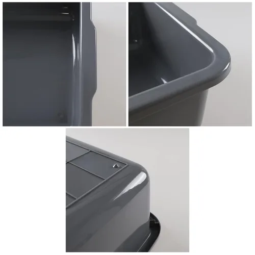 Vista 3 de Kiddream Juego de 4 bandejas de autobús comerciales grandes de 34 litros, bandejas de plástico para caja de autobús