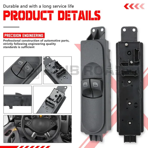 Vista 6 de 9065451513 Interruptor de elevalunas eléctrico del lado del conductor, interruptor de control maestro eléctrico compatible con Mercedes Benz