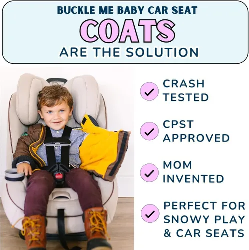 Vista 5 de Buckle Me Baby Coats Chaqueta de invierno de asiento de coche más seguro de cierre rápido para niño o niña, como se ve en Shark Tank