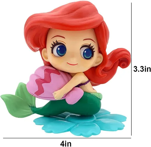 Vista 2 de Decoración de pastel de sirena con conchas marinas para decoración de pastel Ariel, figuras de sirena para temática bajo el mar, suministros