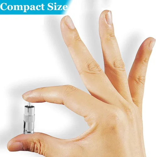 Vista 6 de Paquete de 10 adaptadores BNC hembra a RCA macho adaptador convertidor conector recto para cámara de seguridad CCTV