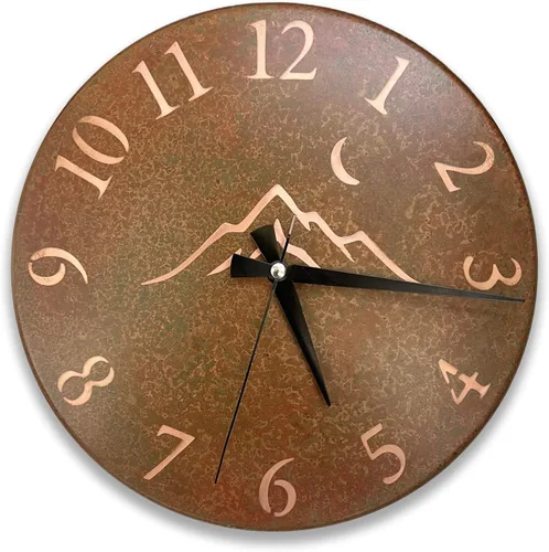 Vista 13 de Reloj de pared de cobre puro hecho a mano para decoración del hogar, reloj decorativo para sala de estar, dormitorio y cocina, arte mural decorativo