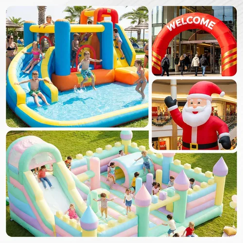Vista 6 de Soplador de Casa de Rebote, Soplador Inflable Potente de 380W 0.51HP Bomba de Aire Portátil para Inflables al Aire Libre, Casa de Burbujas