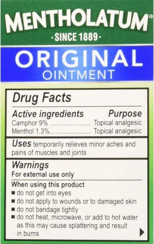 Vista 4 de Mentholatum Pomada Original Alivio Calmante, Vapores Aromáticos - 1 oz (Paquete de 4)