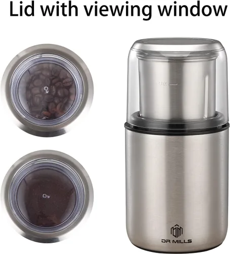 Vista 9 de DR MILLS DM-7452 Molinillo de café eléctrico, molinillo de especias eléctrico y picador, taza desmontable, sin lavavajillas, hoja y taza fabricada