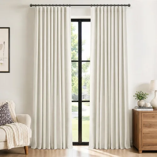 Vista 22 de 100% Blackout Shield Cortinas opacas completas para dormitorio de 63 pulgadas de largo, juego de 2 paneles, anillos de clip/bolsillo para barra