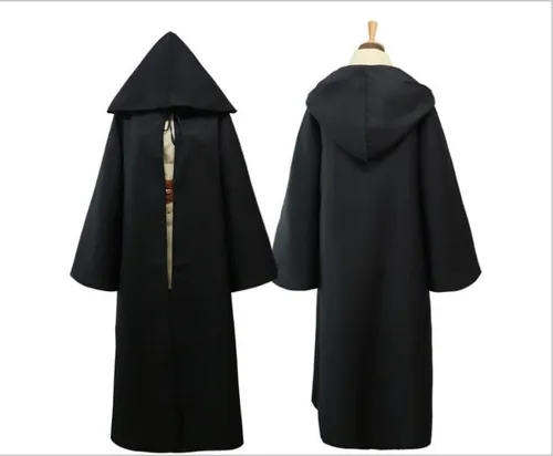 Vista 3 de SQCS Capa de terciopelo con capucha de longitud completa, bata larga con capucha, para Halloween, cosplay, disfraz de bruja, capas de vampiro