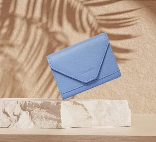 Vista 34 de grande Estuches para tarjetas 3639, Naranja, Tarjetero de cuero con cierre magnético, cartera pequeña de acordeón para mujer