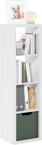 Vista 41 de Furinno Estantería para cubículos, estantería apilable, organizador de almacenamiento en cubos con parte trasera abierta, extragruesa, 15.8 x 15.8 x