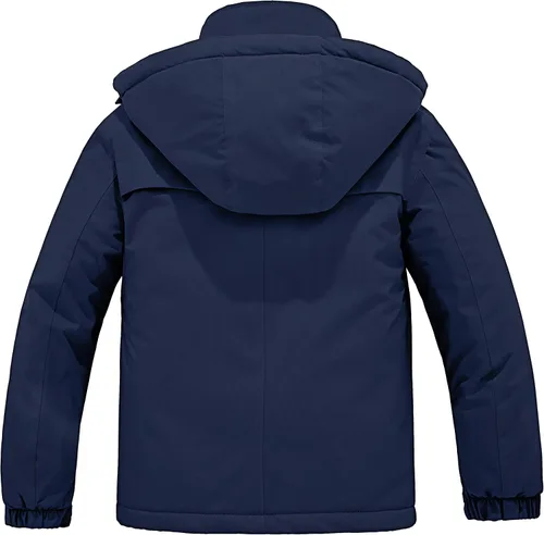 Vista 2 de ZSHOW Chaqueta de esquí impermeable con capucha y forro polar para niños, abrigo de invierno cálido