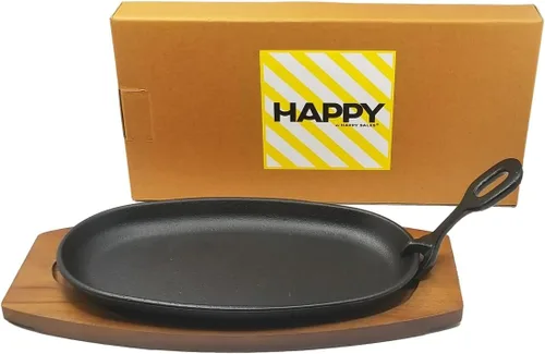 Vista 3 de Happy Sales HSS-TBSP1 - Juego de platos de carne de hierro fundido grande, 7 pulgadas de ancho x 2 pulgadas de alto x 12 pulgadas de largo