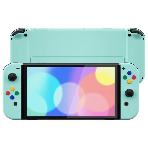 Vista 22 de eXtremeRate DIY Full Set Shell Buttons for Nintendo Switch OLED, Soft Touch Replacement Console Back Plate & Kickstand, Custom Case Housing for