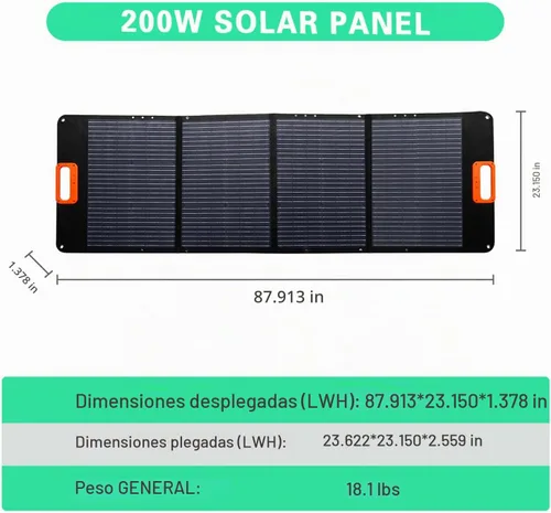 Vista 5 de 1000W Portable Power Station 1024Wh LiFePO4 for Outdoor & Home Gey+200W Solar Panel