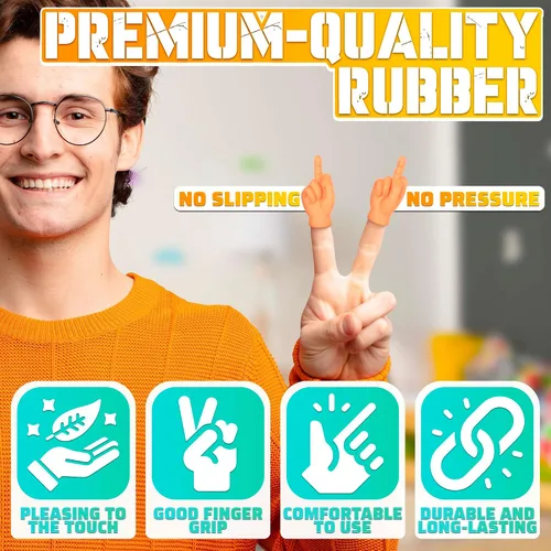 Vista 3 de 5 piezas de manos pequeñas de dedo medio para dedos – Divertidos regalos falsos para bromas divertidas, divertido regalo de broma y recuerdos