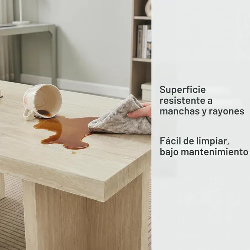 Vista 8 de Roundhill Furniture Mchome - Mesa de centro contemporánea, mármol sintético beige