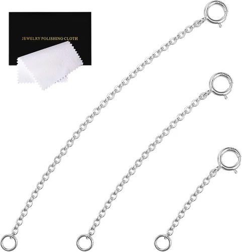 Vista 23 de Extensores de collar para mujer, extensor de pulsera de oro, extensión de joyería de cadena dorada para tobillera para mujer, juego de 2 piezas