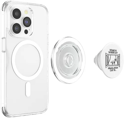 Vista 4 de Home Where My Cat Is - Mom Dad Himalayan Cat PopSockets MagSafe PopGrip for iPhone