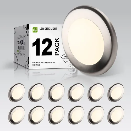Vista 18 de ASD Paquete de 6 luces LED de disco de 4 pulgadas, 10 W 5CCT 2700K-5000K 685LM CRI90+, lámpara de techo regulable, disco de montaje en superficie