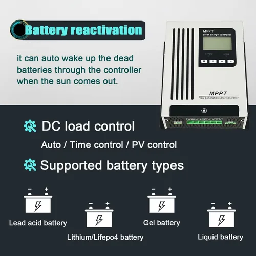 Vista 6 de 96V 45A MPPT cargador solar 48V 60V 72V regulador de energía solar DC180V PV entrada 4500W para sistema solar fuera de la viga gel sellado AGM