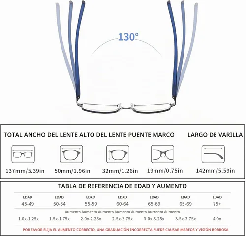 Vista 3 de 3Pack Reading Glasses for Men Blue Light Metal Full Frame