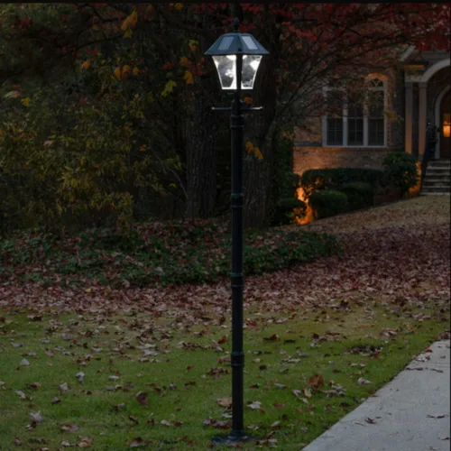 Vista 5 de Gama Sonic GS-105S-G Baytown Ez Lámpara de anclaje, Poste, LED blanco brillante, negro