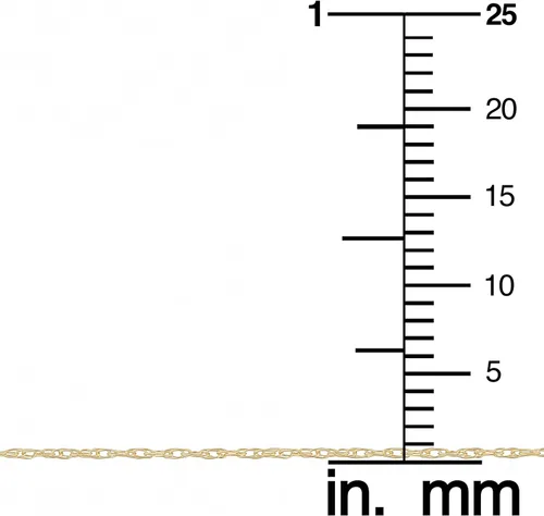 Vista 14 de Collar de cadena de oro amarillo, blanco o rosa de 14 quilates de 0.031 in (14, 16, 18, 20, 24 o 30 pulgadas), muy fino y ligero