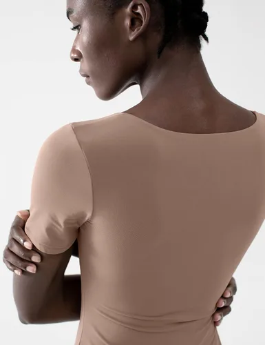 Vista 4 de PUMIEY Body de manga corta con cuello en V para mujer, colección Sharp