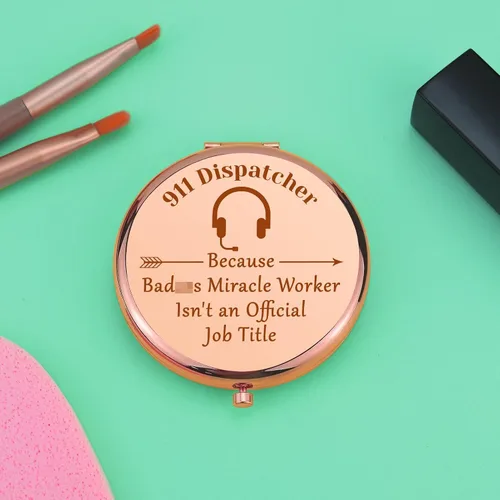 Vista 5 de 911 Regalos de operador para mujeres, regalos de agradecimiento, espejo de maquillaje compacto, regalos de despachador 911, despachador