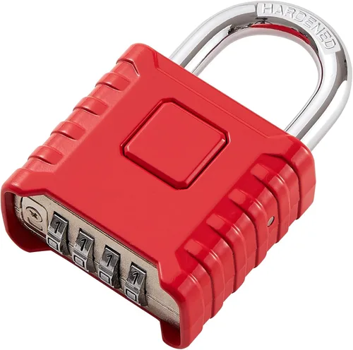 Vista 14 de Cerradura de combinación de 4 dígitos de alta resistencia, gran resistencia, desbloqueo con un toque, función antierror, candado impermeable de alta