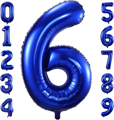Vista 23 de Globos de número 0 azul marino, 40 pulgadas, globos de cumpleaños grandes de papel aluminio brillante azul oscuro, globos digitales de número