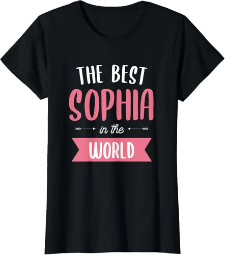 Vista 40 de Camiseta The Best Sophia In The World Name, Negro