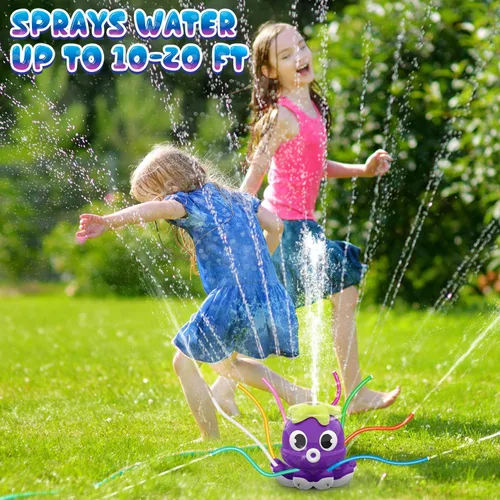 Vista 9 de SAMTOP Rociador de agua para exteriores para niños y niños pequeños, juguetes de verano al aire libre con 8 tubos de agitación, se fija a