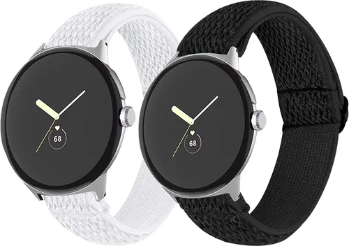 Vista 10 de FitTurn Compatible con Google Pixel Watch 3 de 1.614 pulgadas/Pixel Watch 2/Pixel Watch Correa elástica ajustable de tela de nailon de repuesto