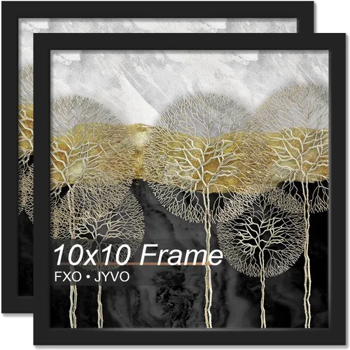Vista 24 de Fxojyvo Marco de 4 x 4 pulgadas, marco negro para póster cuadrado de 4 x 4, peso ligero y altamente transparente, marco de 4 x 4 para pared, 1