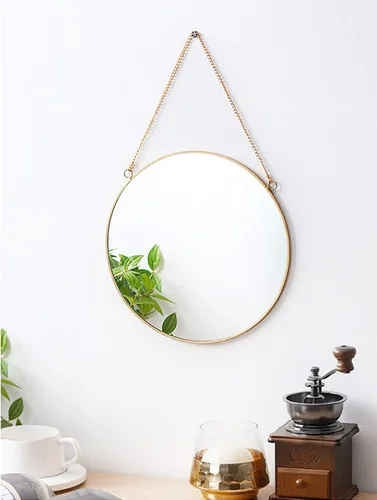 Vista 6 de Dahey Organizador de joyas colgante con 30 ganchos sobre la puerta, estante para collares, pulseras, aretes, exhibición, montaje en pared, espejo