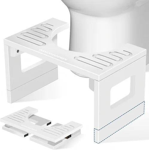 Vista 9 de KingPavonini Bamboo Toilet Stool Squat 7in & 9in Adjustable Height, Bamboo Bambú-nuevo