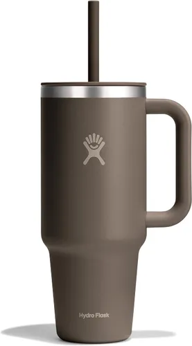 Vista 45 de Hydro Flask Vaso de Viaje con Asa, Tapa y Pajita - Acero Inoxidable Aislado en 24 Oz Aloe