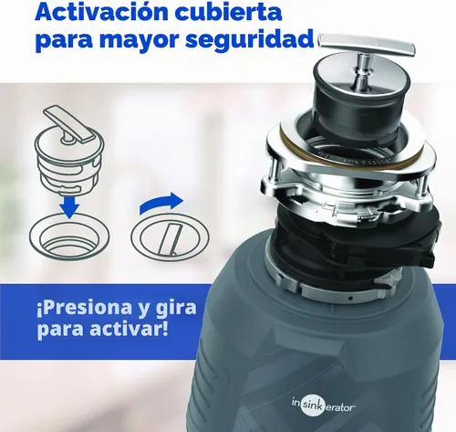Vista 5 de InSinkErator Evolution Cover Control 3/4 HP Triturador de basura, Serie Avanzada EZ Connect Triturador de desperdicios de alimentos de alimentación