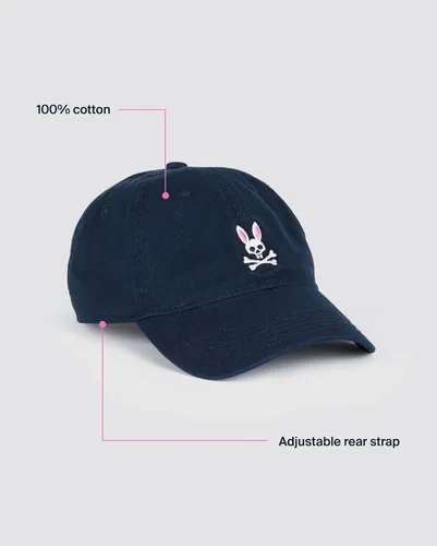 Vista 3 de Psycho Bunny Gorra de ajuste relajado ajustable para hombre