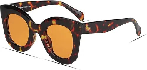 Vista 2 de Gafas de sol con diseño de mariposa, semi ojo de gato, montura de plástico y lentes gradientes transparentes
