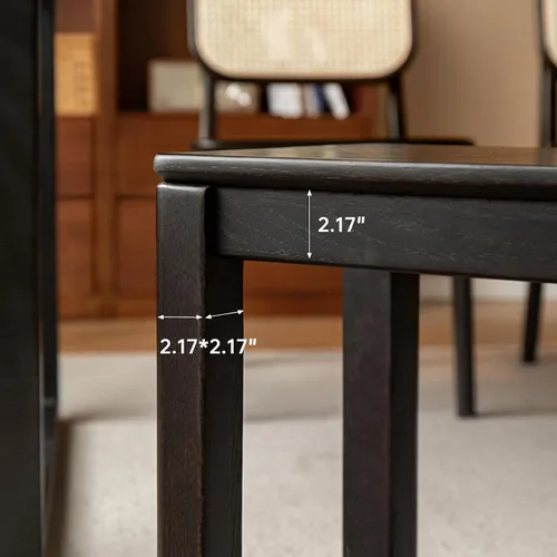 Vista 3 de Banco de comedor 100% madera maciza de 47.2'', banco largo de madera de roble para mesa de comedor, pie de cama, entrada, pasillo, respaldo de sofá
