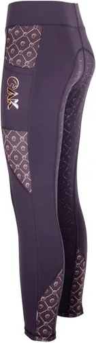 Vista 4 de AK AKRS 6057 - Mallas de equitación transpirables con agarre de silicona de asiento completo, color negro perla