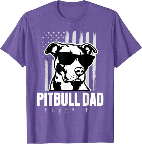 Vista 8 de Pitbull Dad - Camiseta para hombre con orgullo American Pit Bull Dog, Negro, S