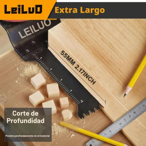 Vista 4 de LEILUO 7 cuchillas oscilantes para herramientas de madera, dientes
