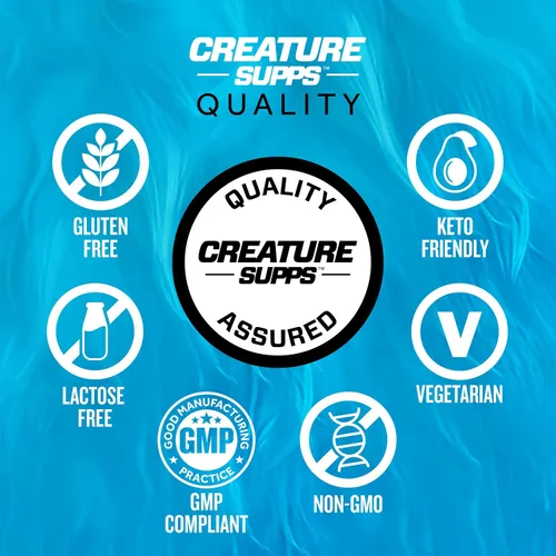 Vista 8 de CREATURE® Creatine Complex - Cápsulas de monohidrato de creatina con 5 tipos de creatina, incluyendo Con-Crēt® creatina HCL, promueve los músculos